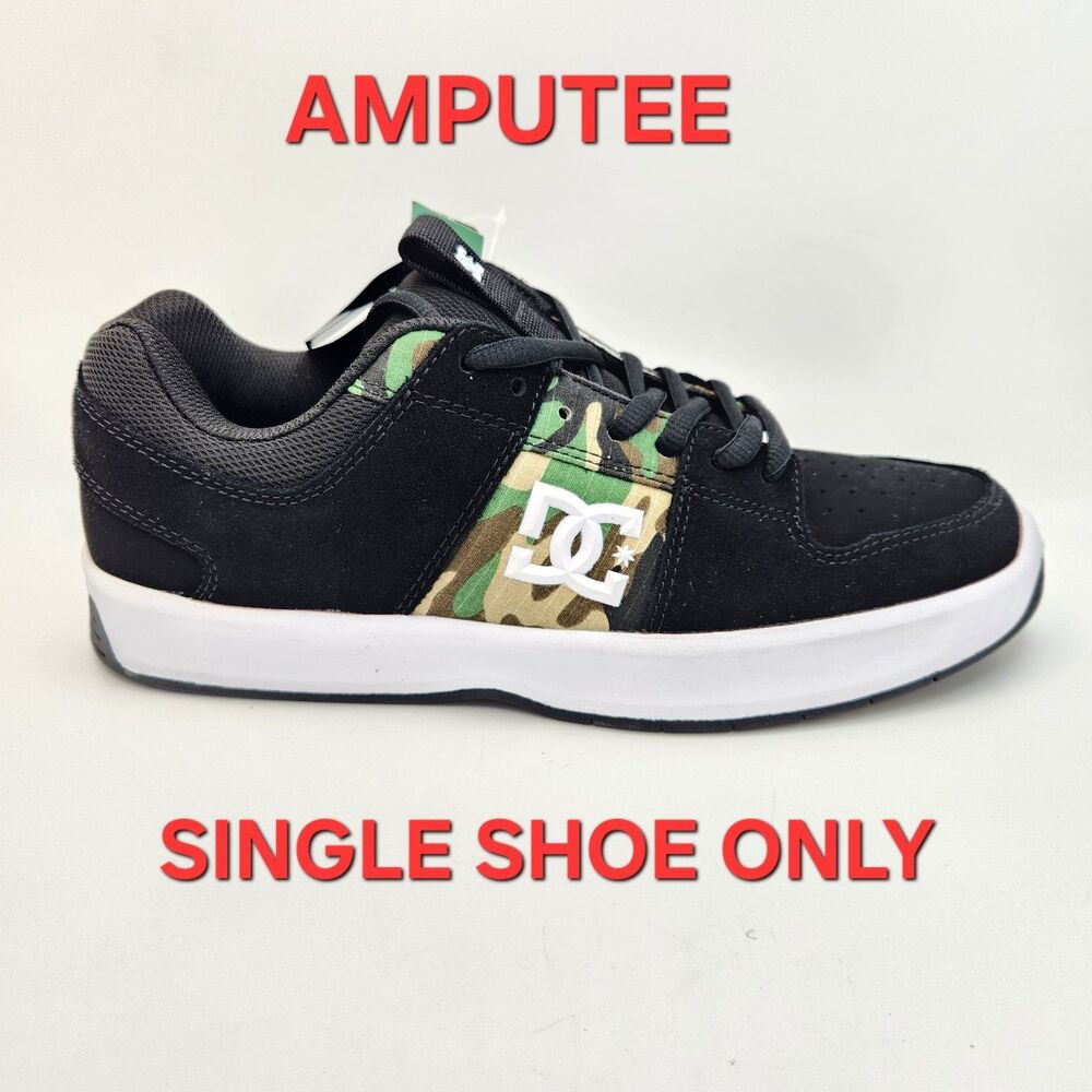 AMPUTEE DC Lynx Zero Skate Shoe Mens 10 Black Camouflage Leather Right Shoe Only